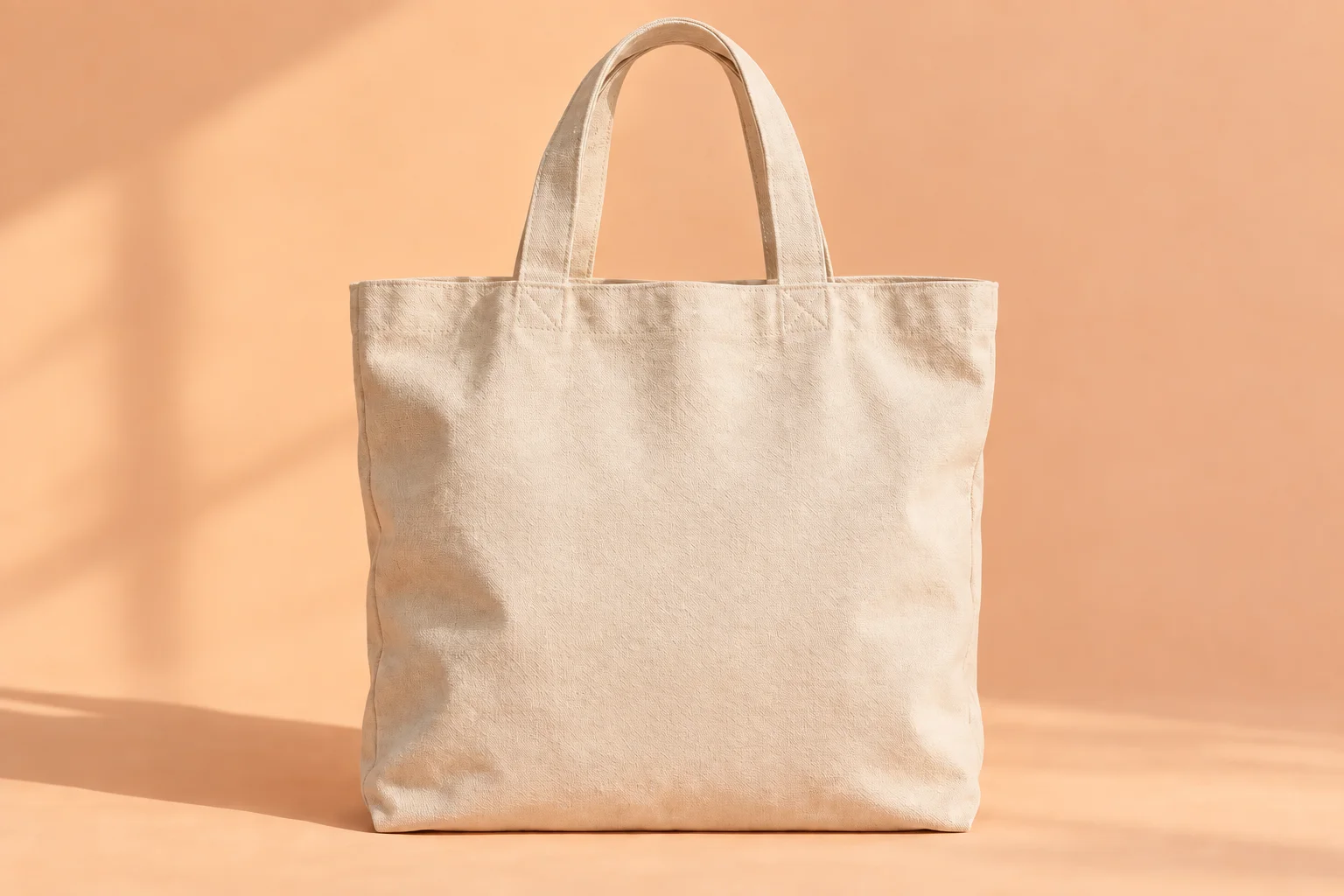 Blank natural canvas tote before printing